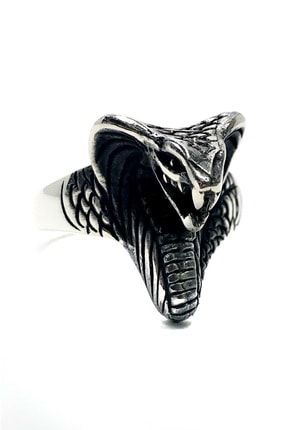 Gümüş Kobra Yüzük 925 Ayar Gümüş Kobra Yılanı Figürlü Taşsız Erkek Yüzüğü YÜZ153