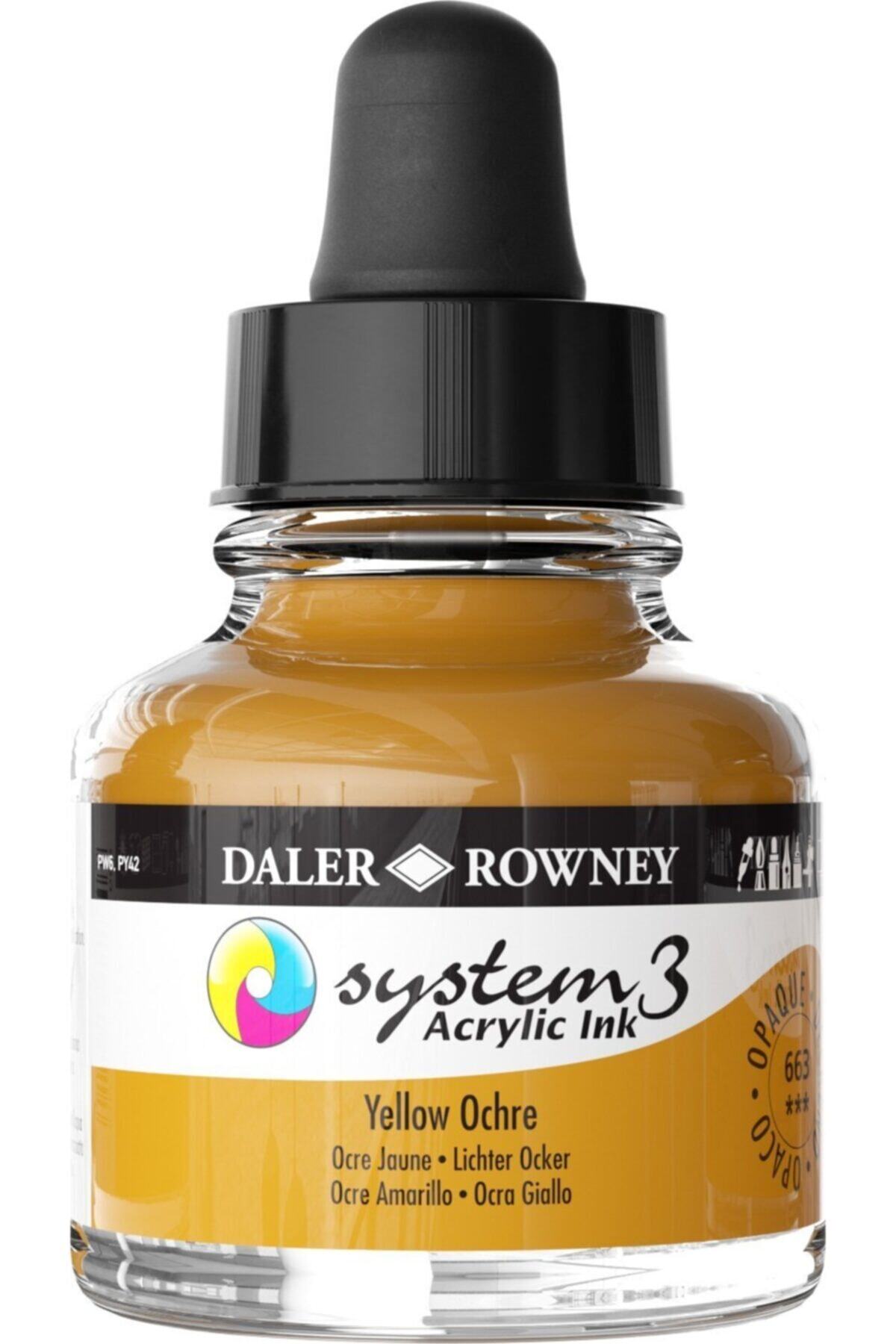 Daler Rowney System 3 Sıvı Akrilik Mürekkep Boya 29.5ml 663 Yellow Ochre