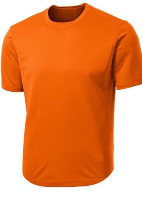 Turuncu Oval Kesim Slim Fit Dar Kalıp T-shirt SCRT02