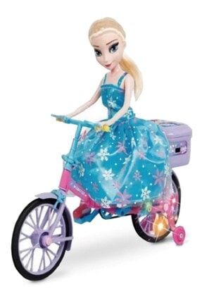 Frozen Karlar Ülkesi Elsa Bebek Müzikli Işıklı Bisikletli Pilli Elsa Oyuncak Bebek RoseRoi-56193-4209