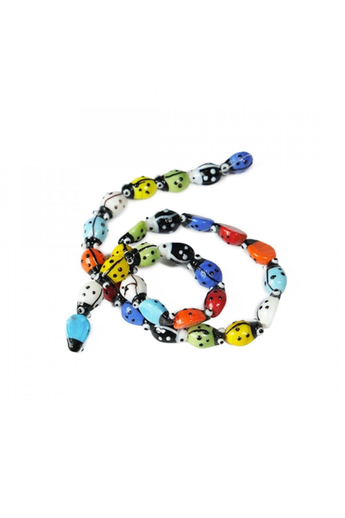 Prestij Boncuk-Aren Murano Glass Ladybug Bead String-1 String 1