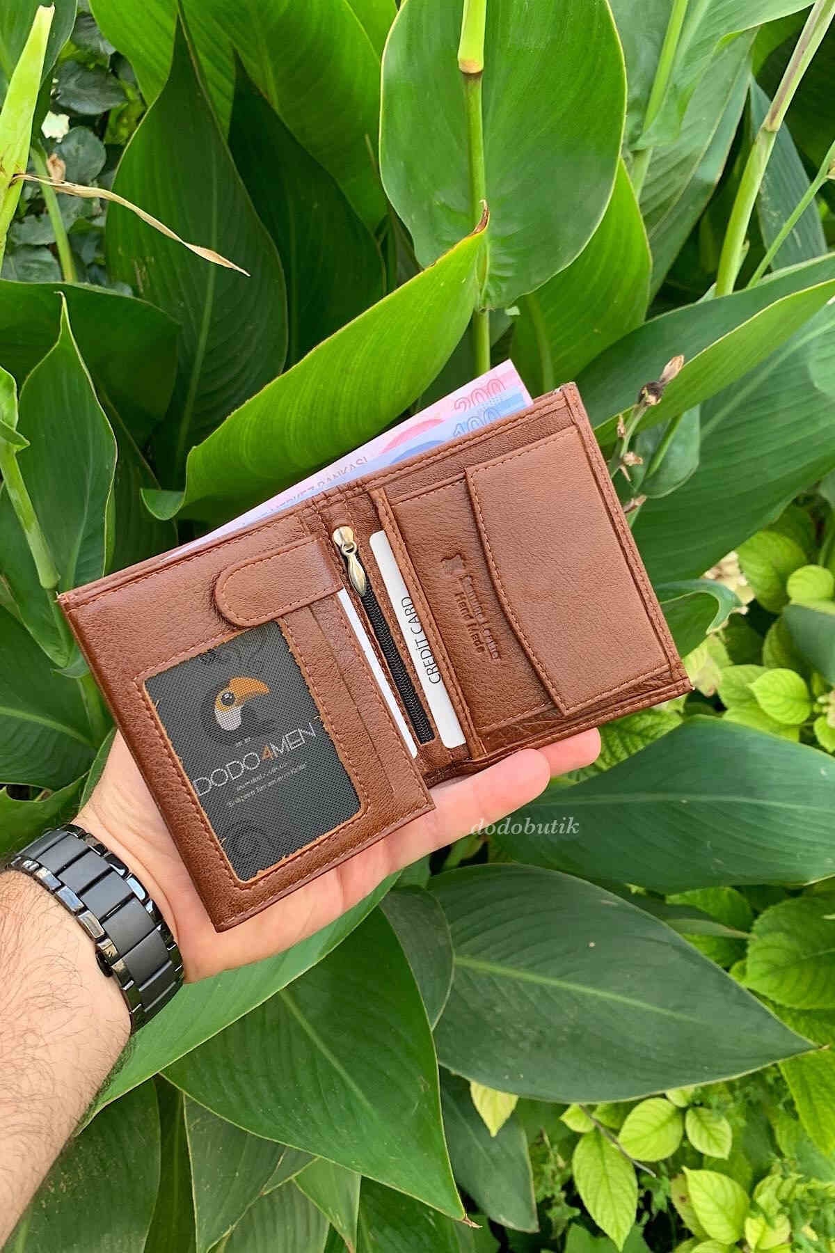 Genuine Leather Coin-Eyed Tan Wallet ( 11.5cm X 9cm )