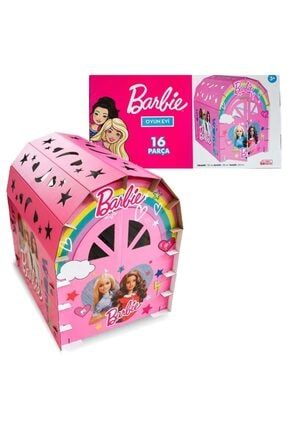 Barbie 16 Parça Karton Oyun Evi Karton Çadır Oyuncak Aktivite Seti vn-8682615500193