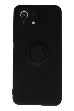 Xiaomi Mi 11 Lite Kılıf Viktor Yüzüklü Silikon - Siyah viktor-xiaomi-mi-11-lite
