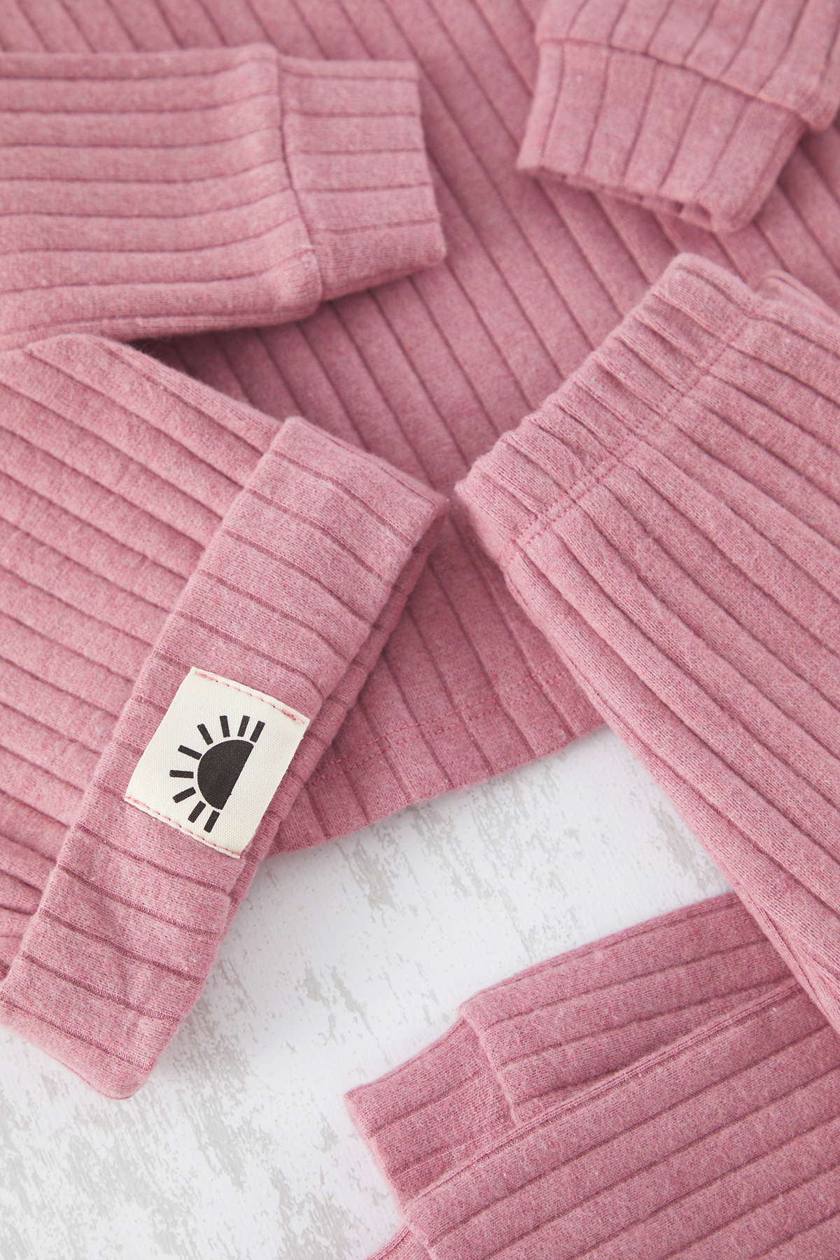 TRENDYOLKIDS-Dusty Rose 3-teiliges geripptes Set für Babys – TKDAW25AU00176 3
