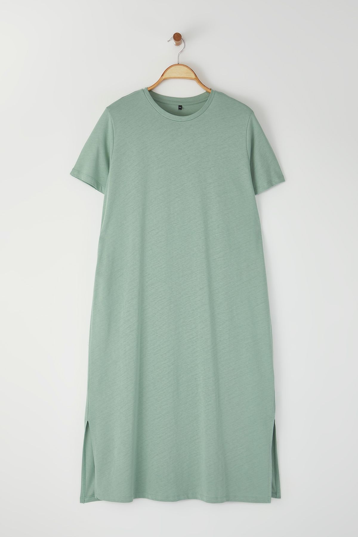 Trendyol Curve-Μέντα Μονό Ζέρσεϊ Πλεκτό Φόρεμα Plus Size 6