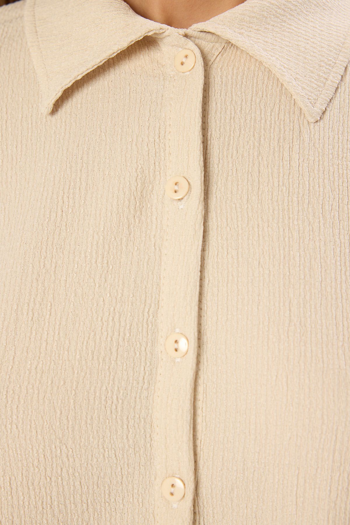 Trendyol Collection-Μπλούζα με υφή με κουμπιά Polo - TWOSS25BZ00397 4