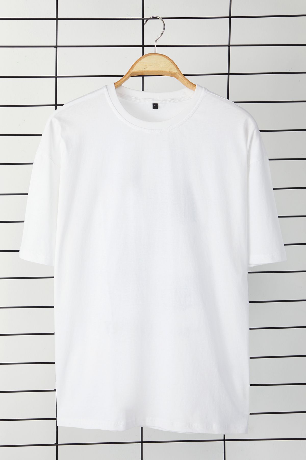 Trendyol Collection-White Oversize/Wide Fit Short Sleeve Galaxy Back Printed 100% Cotton T-Shirt 2