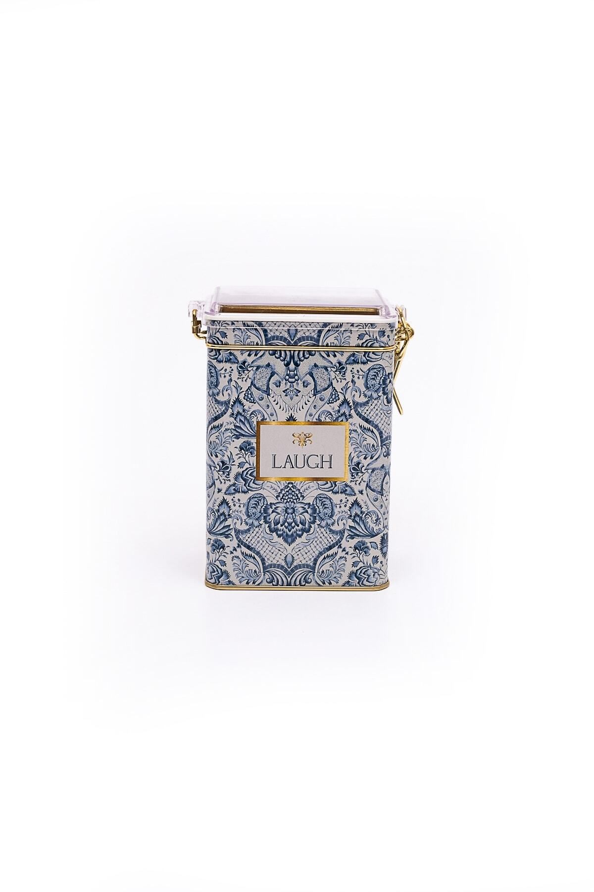 EVLE-Er043-3b Azulejos Laugh Patterned Rectangular Metal Storage Container 8x10 Cm 2