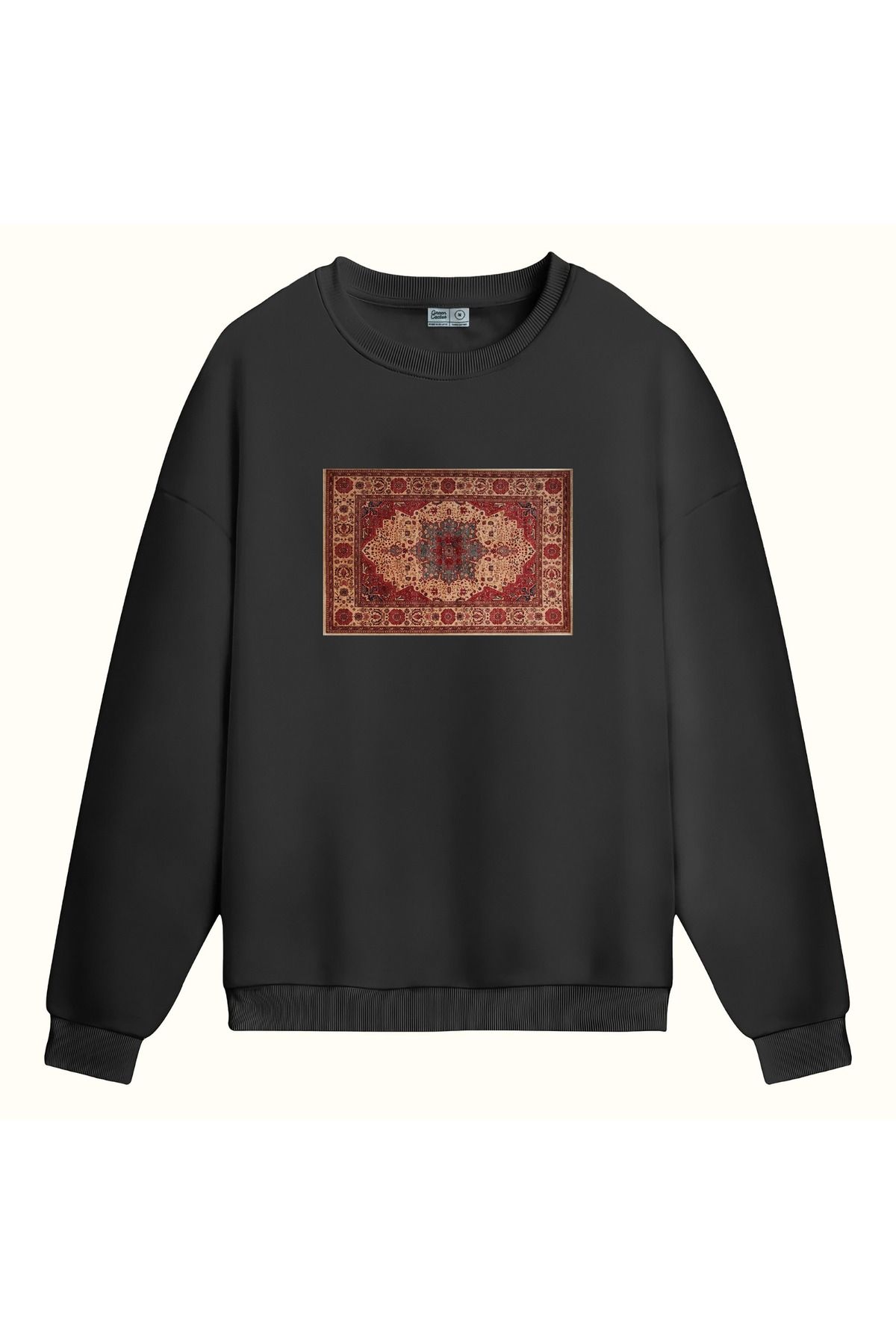 CCwear türk kilimi baskılı bisiklet yaka sweatshirt