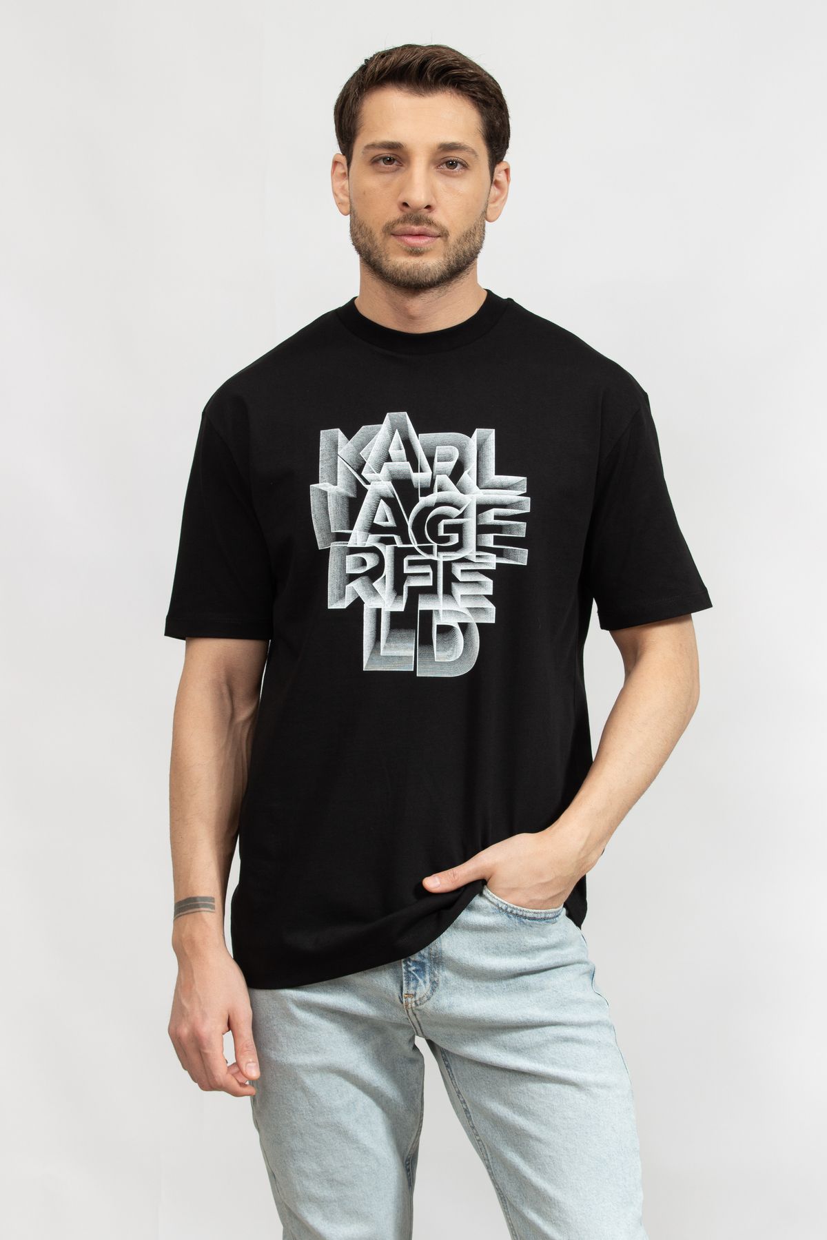 Karl Lagerfeld Erkek Bisiklet Yaka T-Shirt