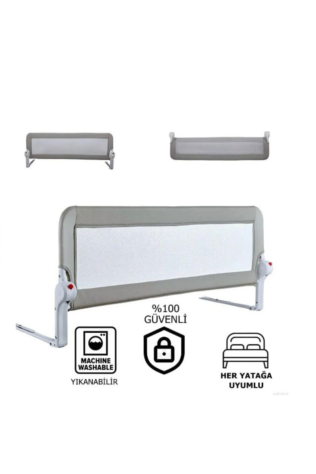 Genel Markalar Babydoor Bebek Güvenlik Yatak Bariyeri 150 Cm Gri Katlanabilir Yatak Korkuluğu fotoğrafı 4 (önizleme)