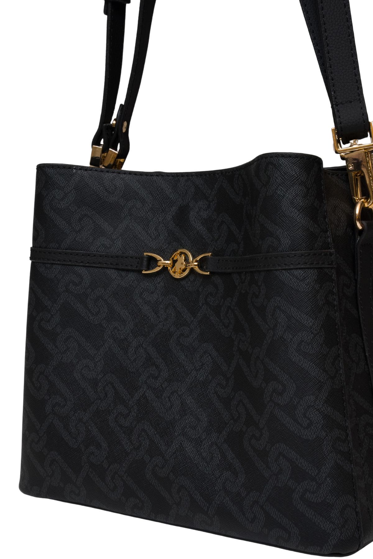 کیف شانه ای مشکی زنانه شیشه U.S. Polo Assn.