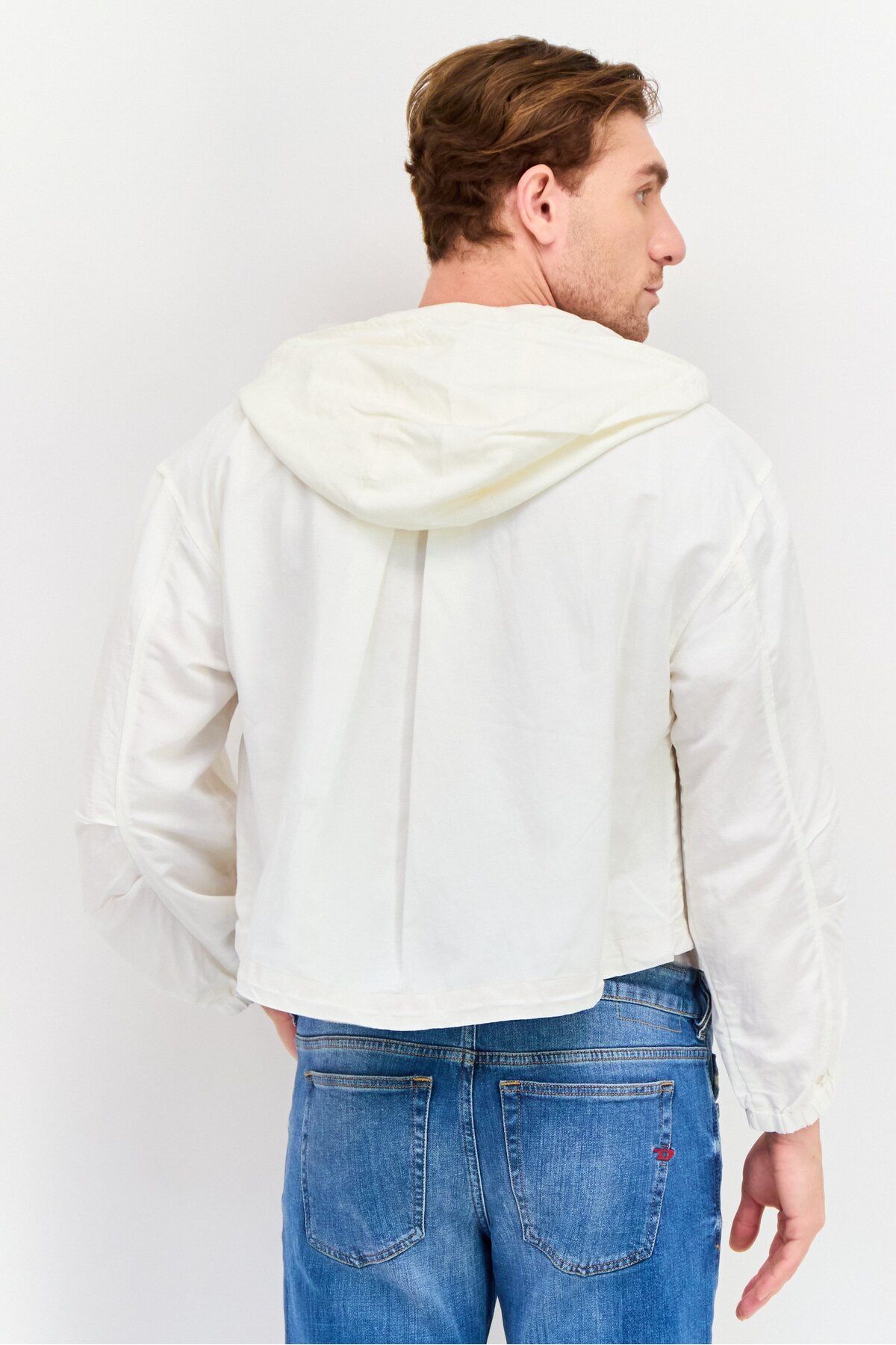 Esprit-Men Plain Hooded Jacket, Off-White 4