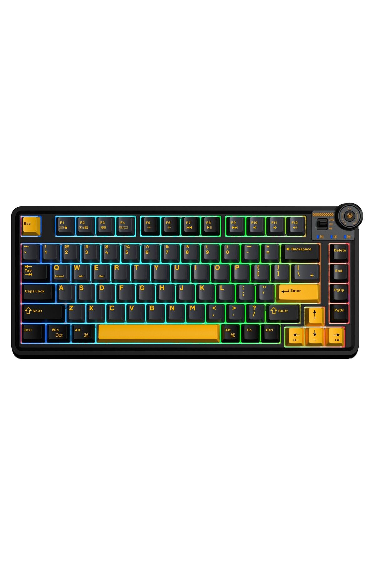 Aula Au75 3 Modlu Rgb Hot Swap Mekanik Tkl Seiya Switch Kablosuz Makrolu Klavye Siyah