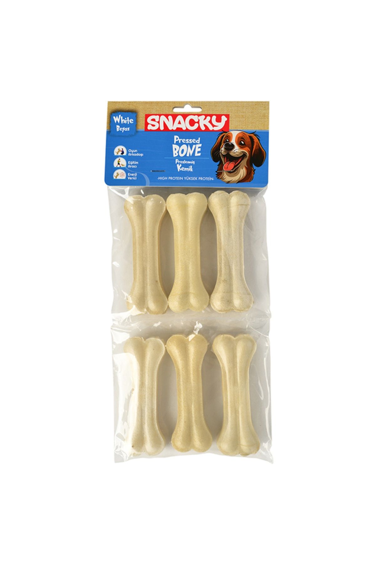 Snacky Beyaz Köpek Çiğneme Kemiği 10cm *6'lı *165g