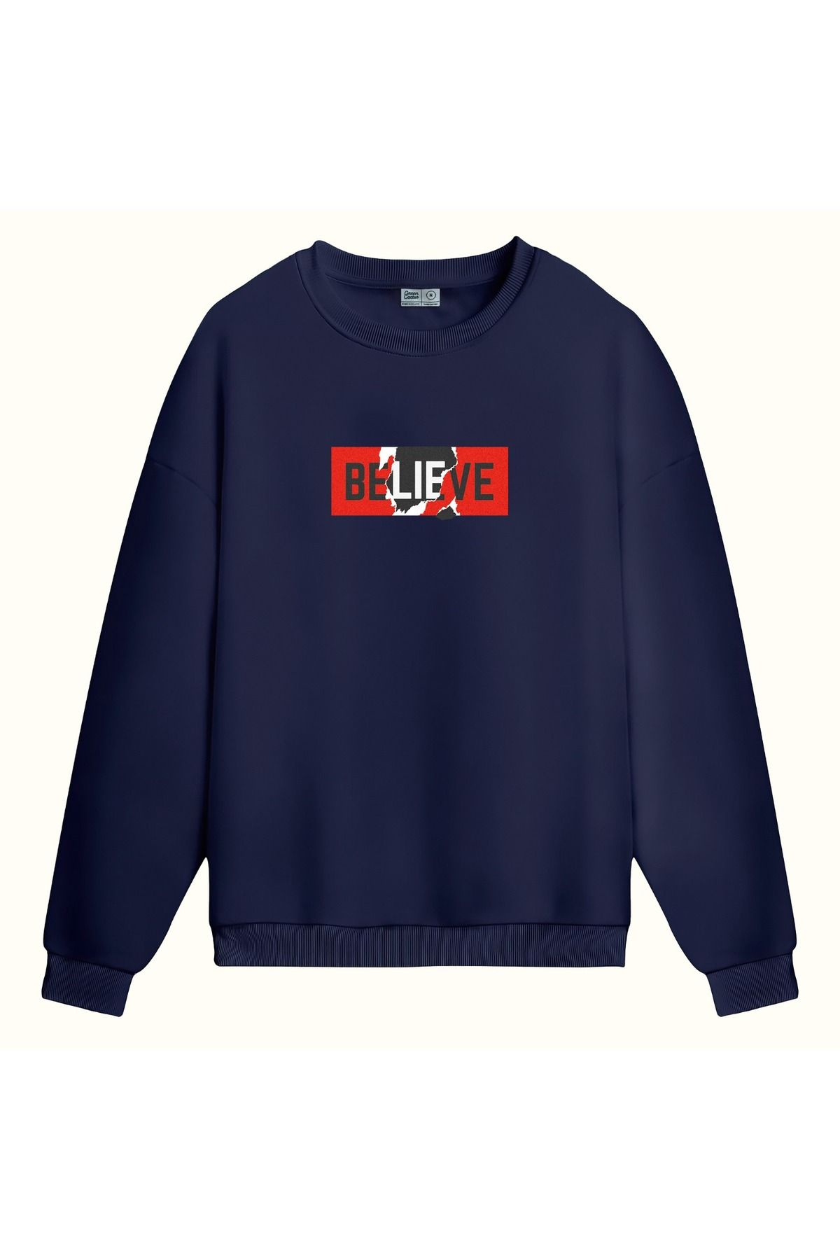 CCwear believe baskılı bisiklet yaka sweatshirt