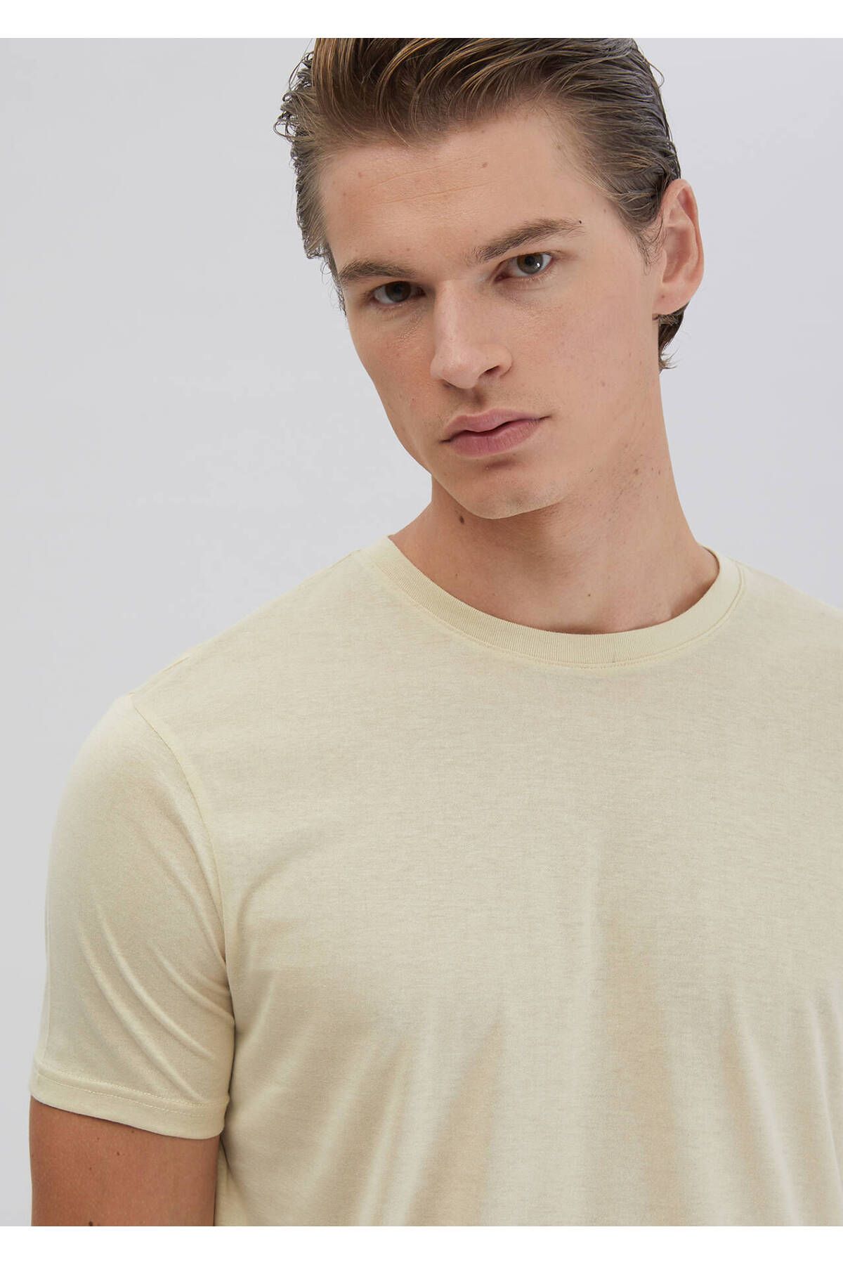 Ramsey-Stone Plain Crew Neck T-Shirt 4