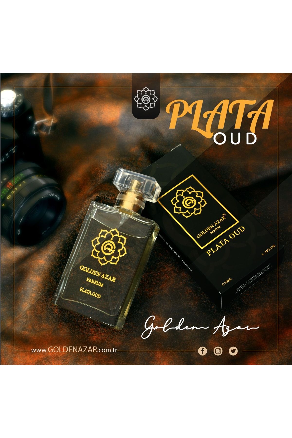 Golden Azar Plata Oud Edp Unisex Parfüm 50ml Odunsu Oud Odunsu ve Baharatlı Tonlara Sahiptir