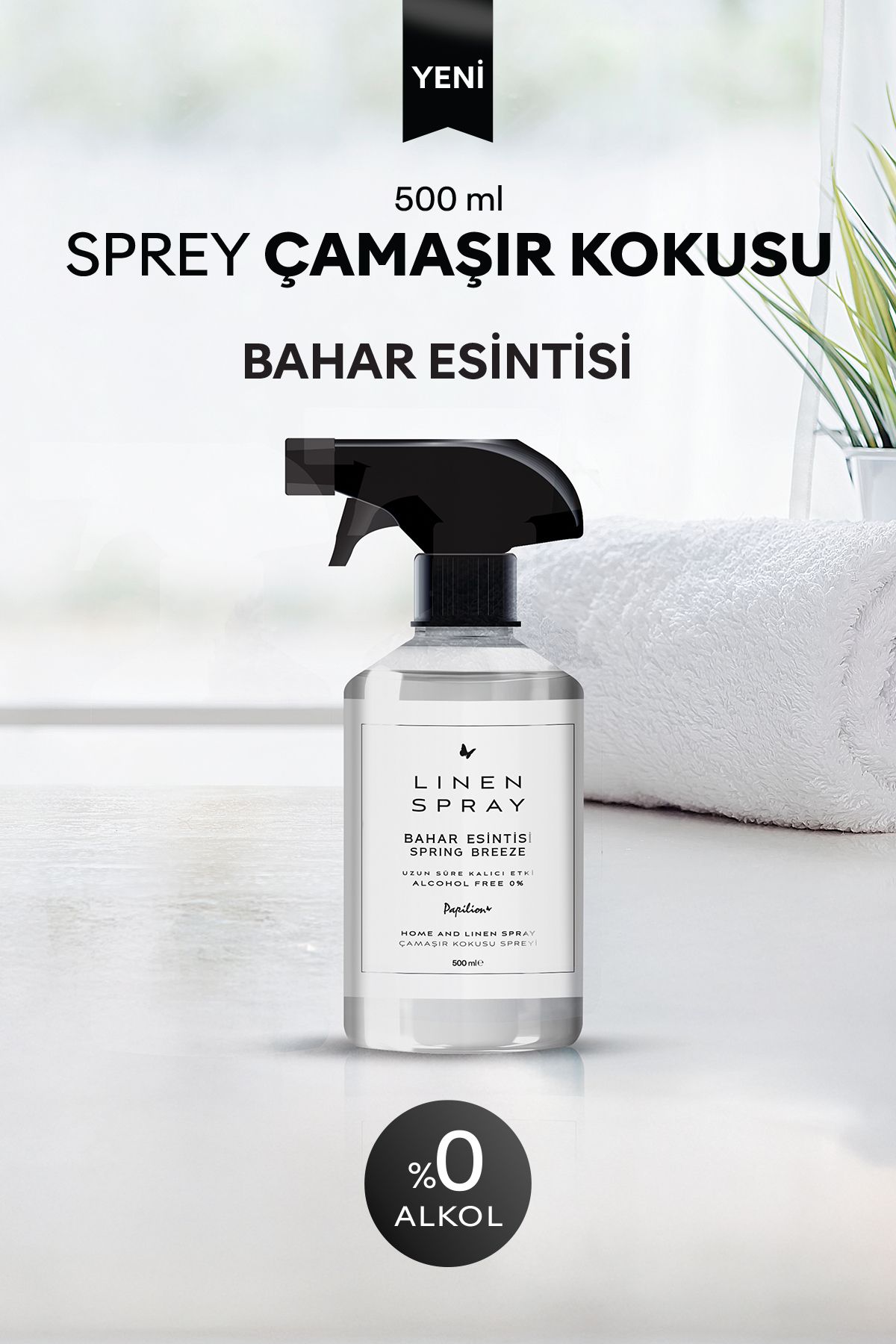 Papilion Bahar Esintisi Sprey Çamaşır Kokusu 500 ml Alkolsüz