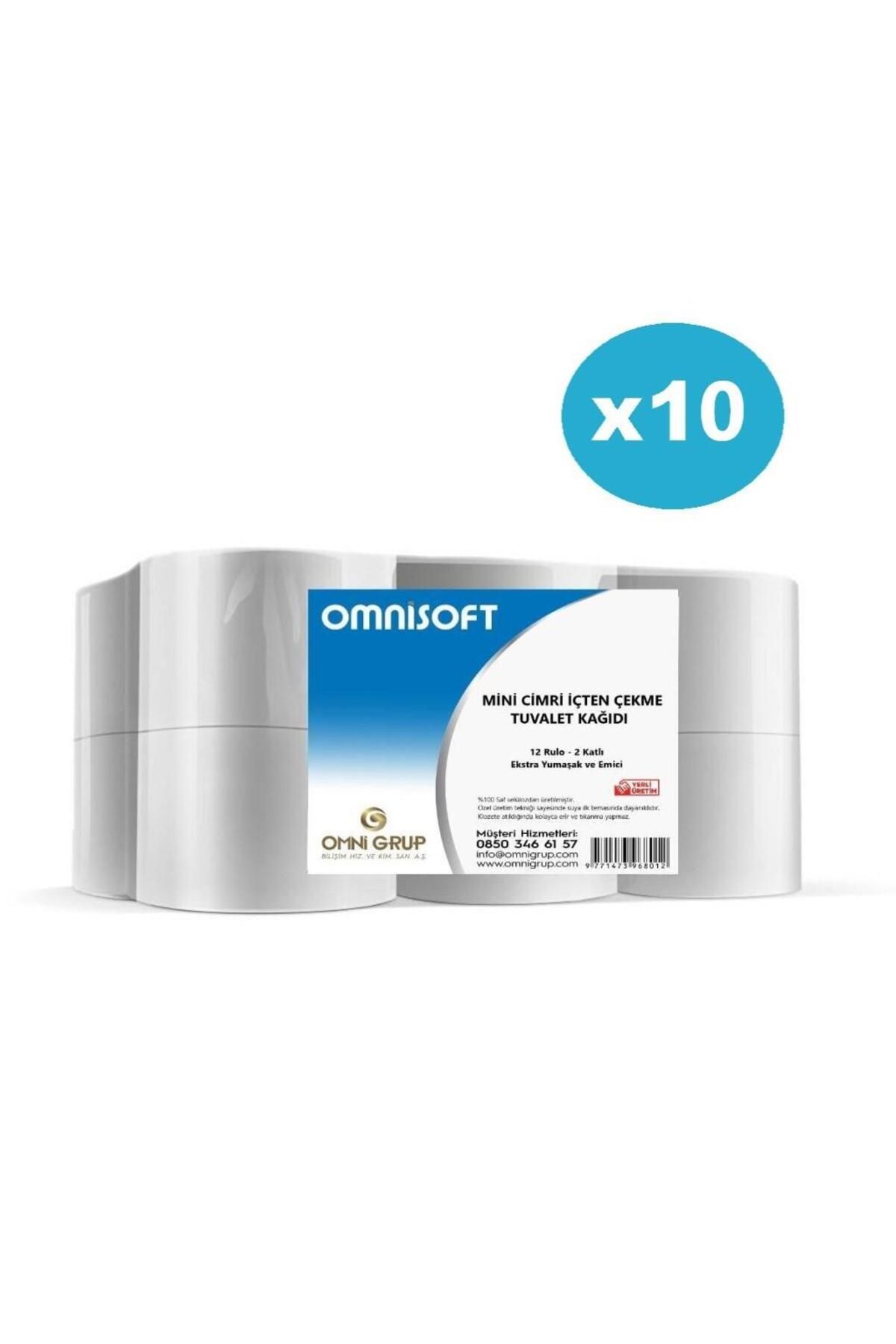 Omnisoft 10 Koli Mini Cimri İçten Çekmeli Tuvalet Kağıdı 30 kg 120 Rulo