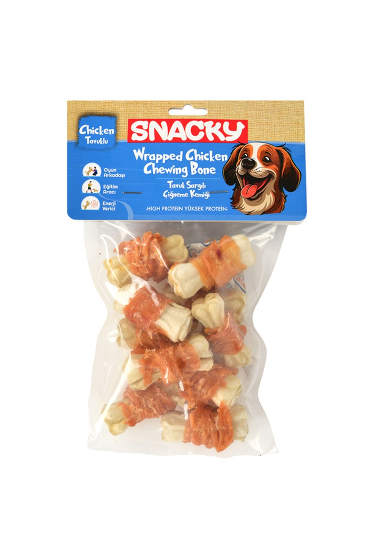 Snacky Beyaz Tavuk Sargılı Köpek Ödülü 10'lu *5cm *120gX2 Adet