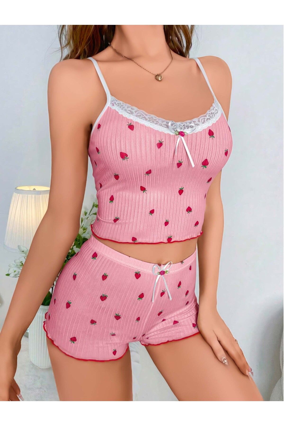 Lily Bianca Sweet Strawberry Dreams Pijama Takımı