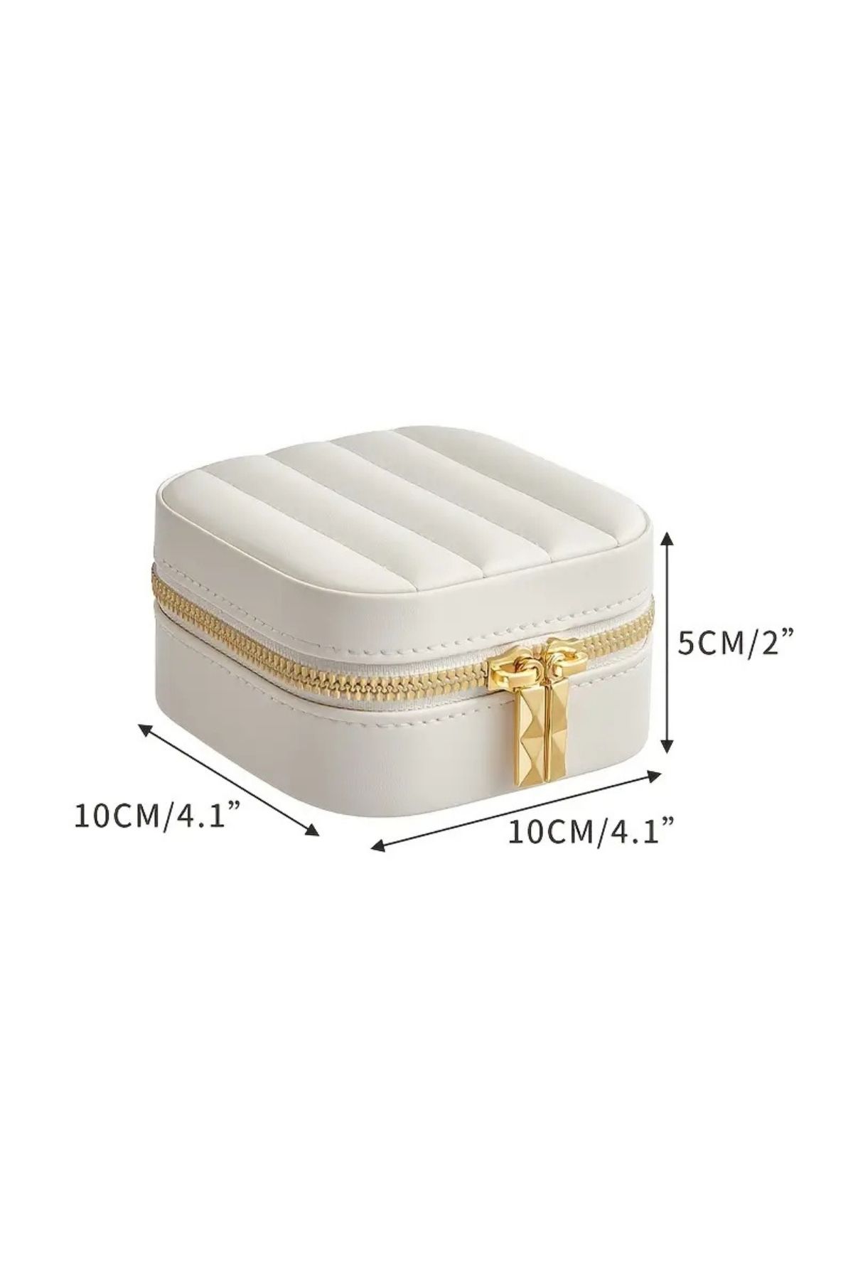 Homebiente-Jewelbox Ecru Mini Luxury Travel Jewelry Box with Mirror 5