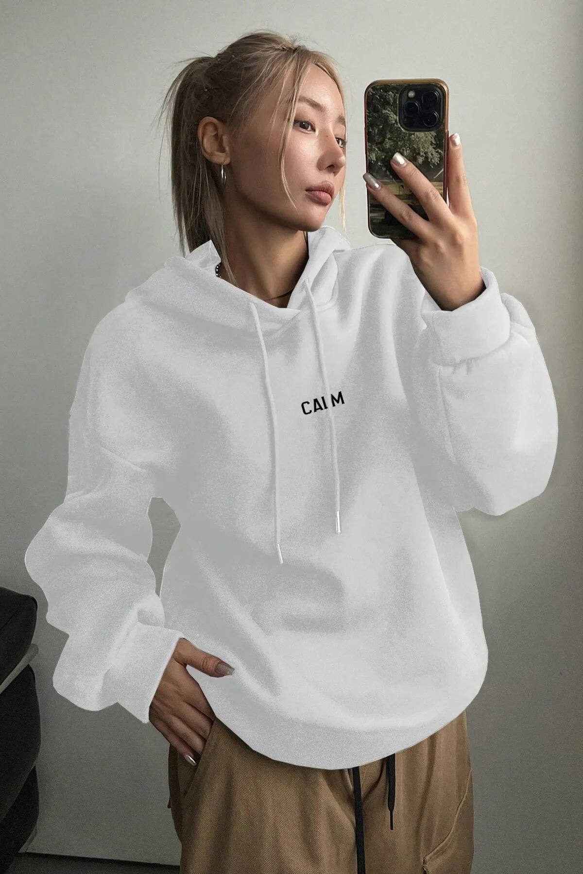 Wish BF Unisex Kapüşonlu Love Yourself Sırt Baskılı Oversize Sweatshirt görsel 2