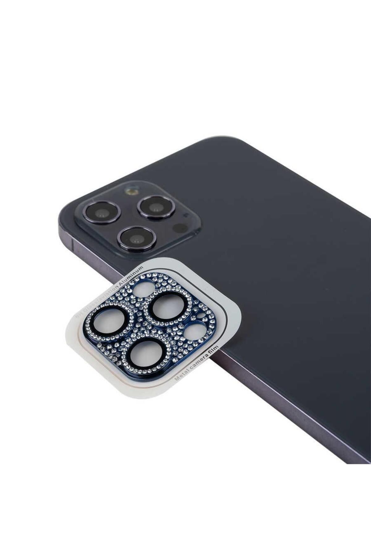 Artoncase iPhone 11 Pro Max Taşlı Renkli Kamera Lens Koruyucu