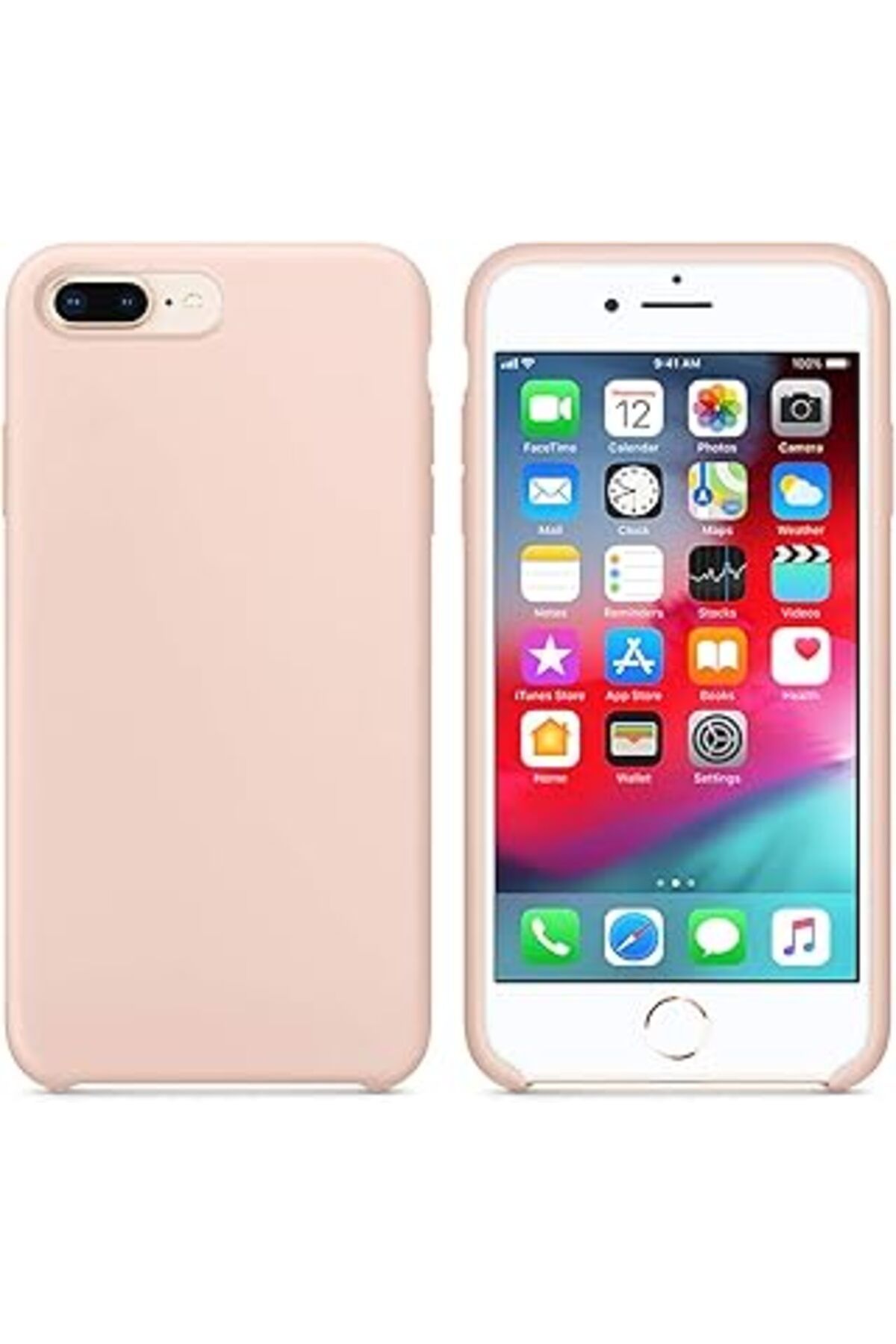 Ceet Markets Iphone 8 Plus Için Kılıf Liquid Lansman Silikon Kum Pembesi [Iphone 8 Plus Ile Uyu