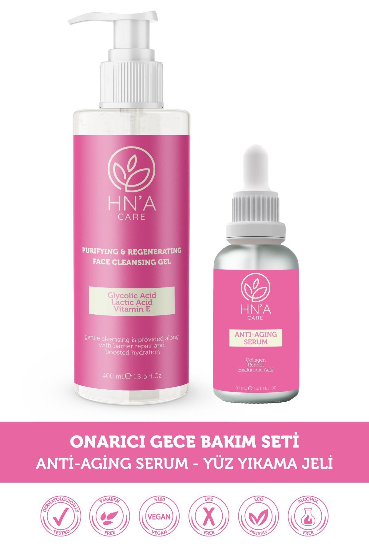 HN'A CARE ONARICI & YAŞLANMA KARŞITI GECE BAKIM SETİ 2'Lİ