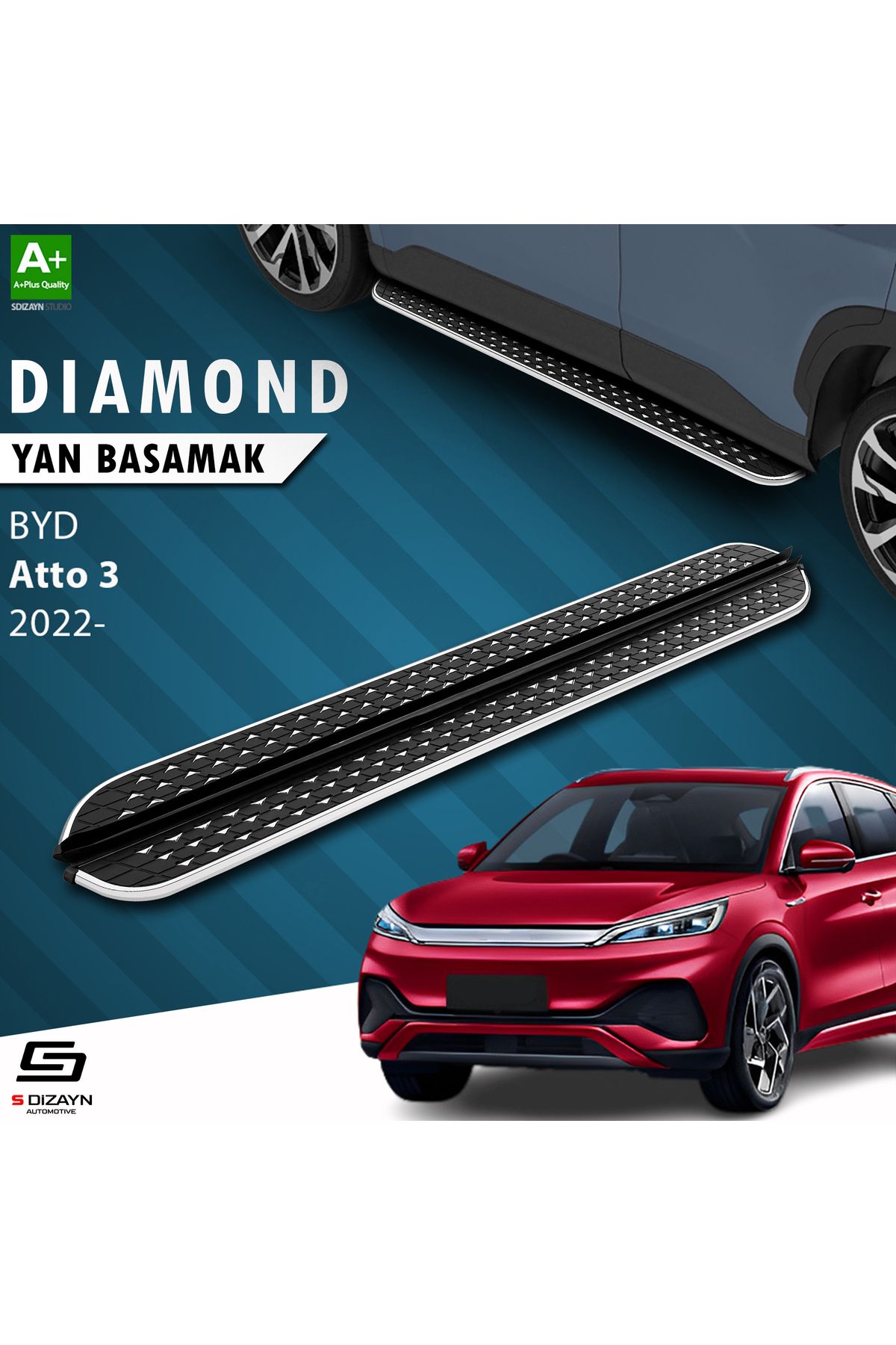Life Tuning S-Dizayn BYD Atto 3 Diamond Krom Yan Basamak 183 Cm 2022 Üzeri