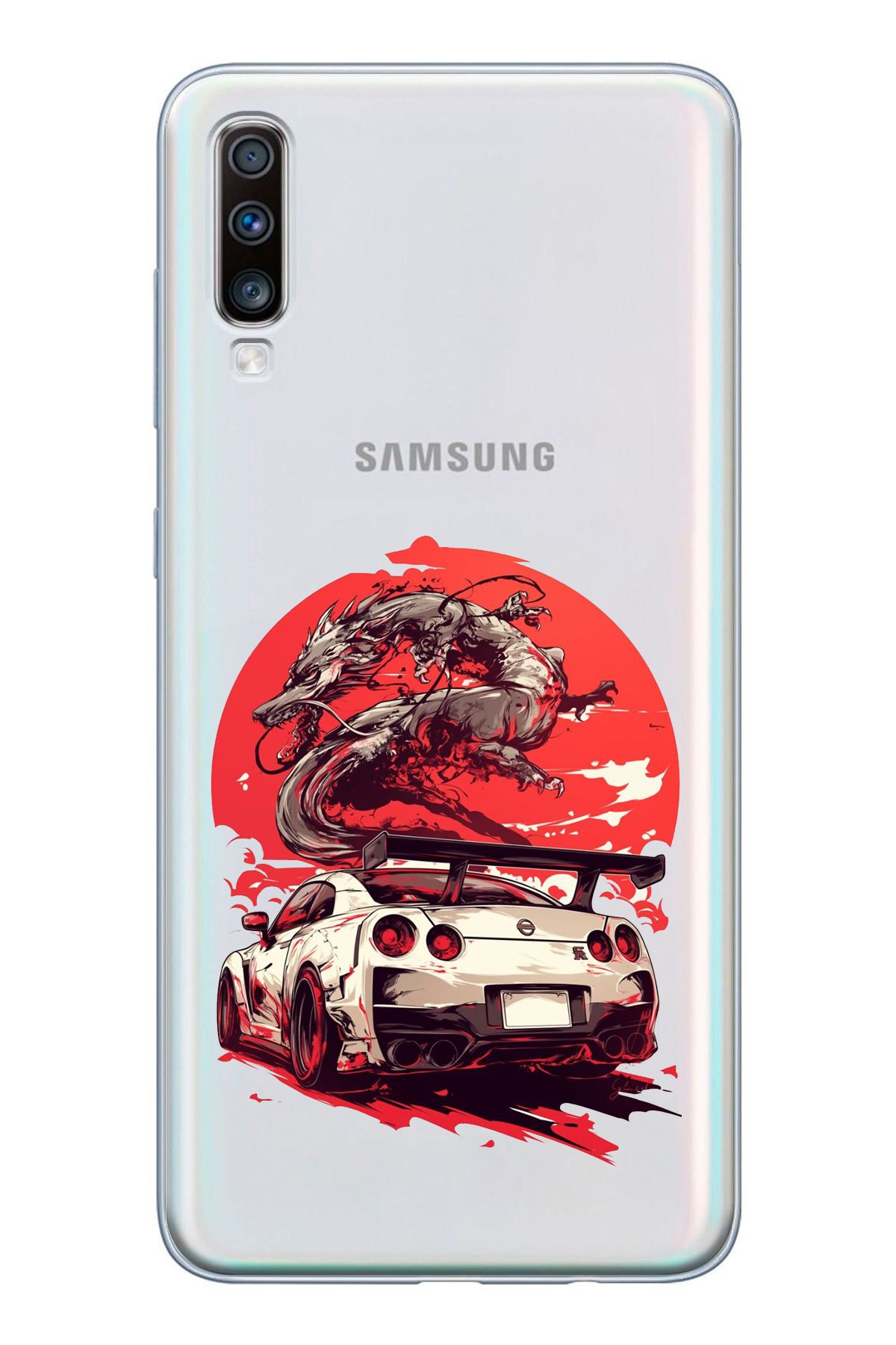 TechTree SAMSUNG Galaxy A50 / A30S Uyumlu GTR Ejderha Tasarımlı Şeffaf Silikon Kılıf