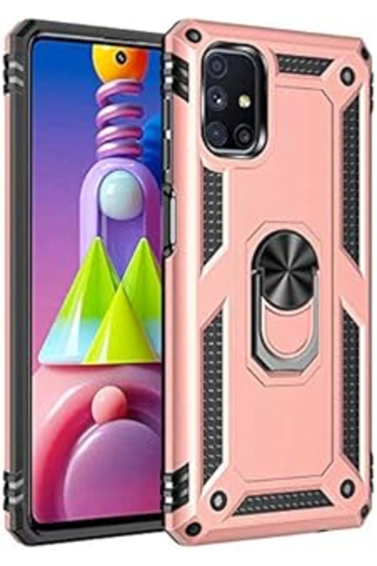 Ceet Markets Spia Galaxy M51 Kılıf Rose Panther Yüzüklü Silikon Orijinal Esnek İNce Geliştirilmiş D