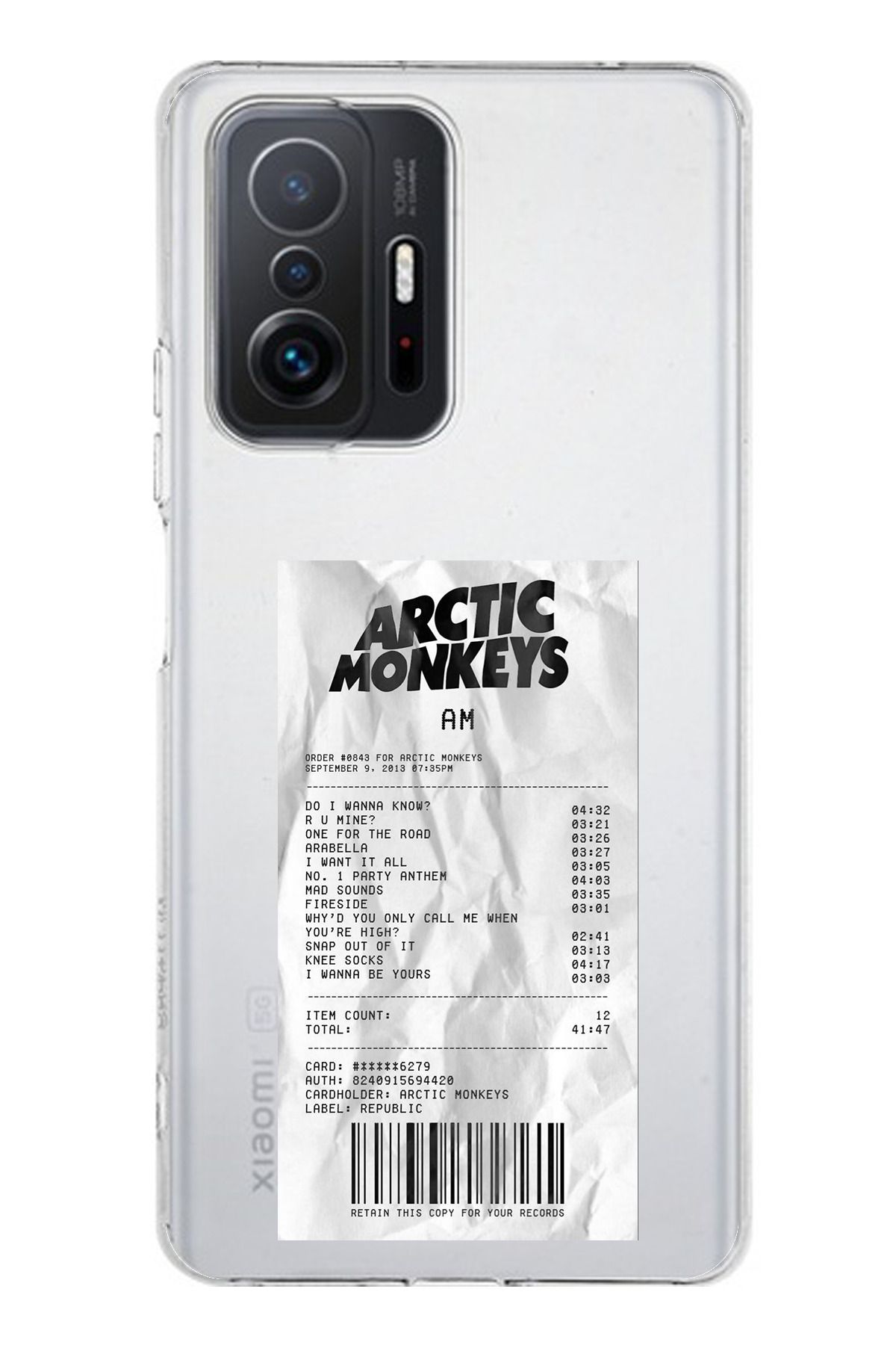 TechTree Mi 11T / 11T PRO Uyumlu Arctic Monkeys Tasarımlı Şeffaf Silikon Kılıf