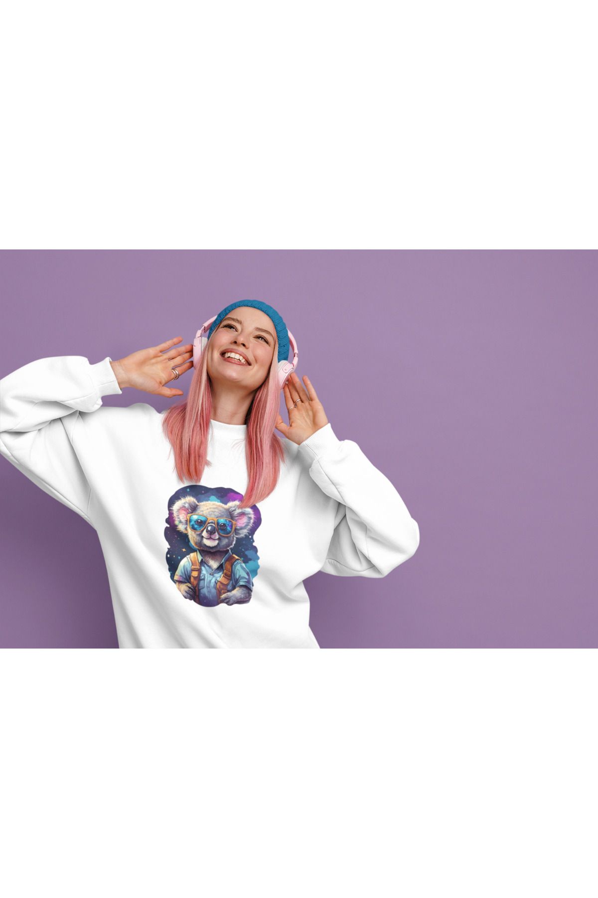 MAGORS GALAXY MAGIC BASKILI BİSİKLET YAKA PAMUKLU 3 İPLİK SWEATSHIRT