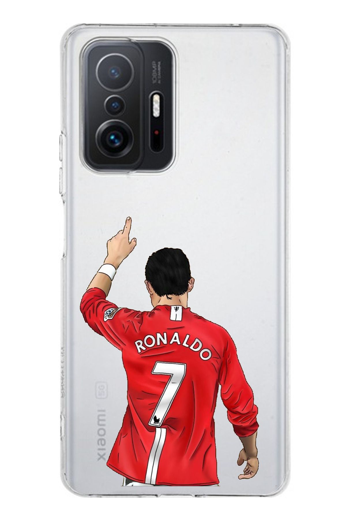 TechTree Mi 11T / 11T PRO Uyumlu C. Ronaldo Forma Tasarımlı Şeffaf Silikon Kılıf