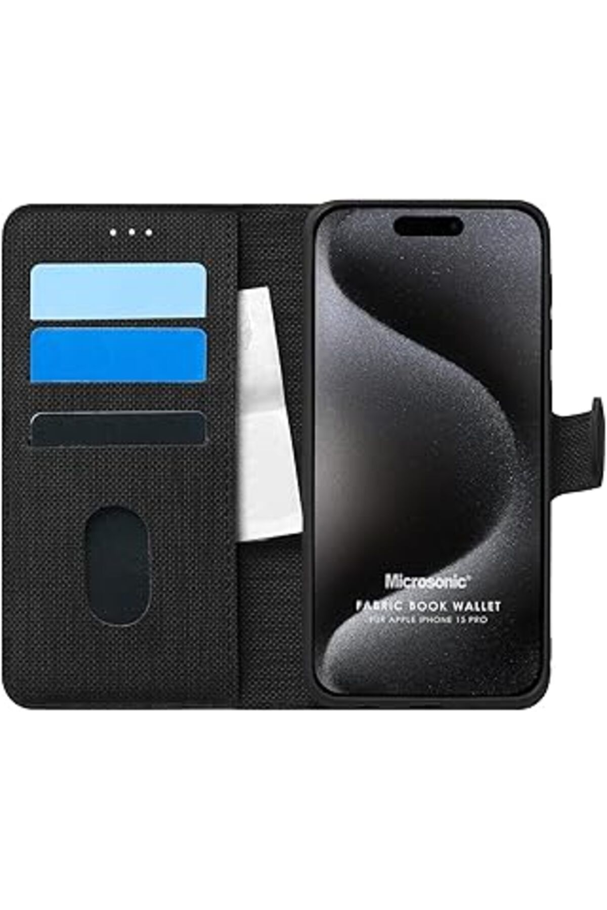 Ceet Markets Iphone 15 Pro Için Kılıf Fabric Book Wallet Siyah [Iphone 15 Pro Ile Uyumlu Kılıf