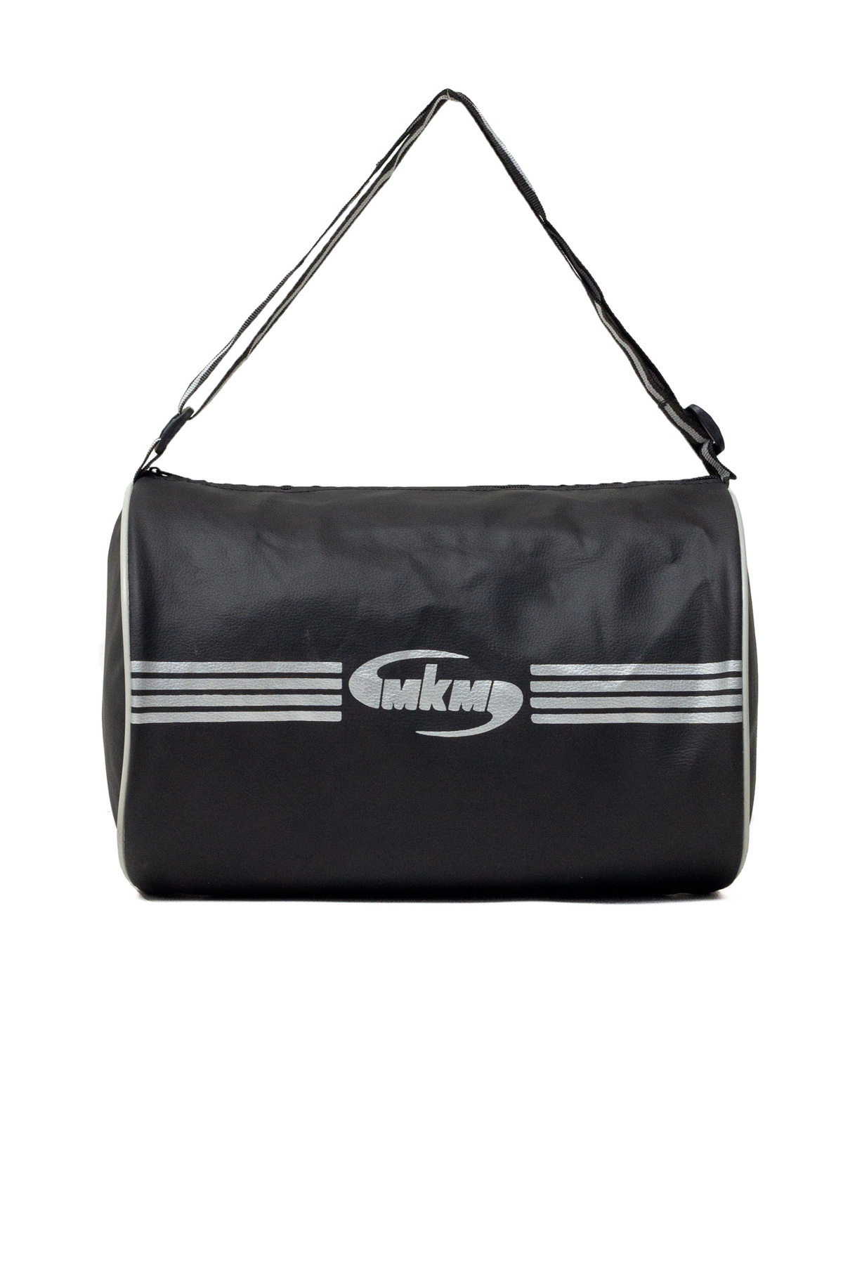 KAFF  Siyah Suni Deri Silindir Kaliteli Su Geçirmez Kumaş Uzun Askılı Spor Seyahat Fitness Çantası - Görsel 2