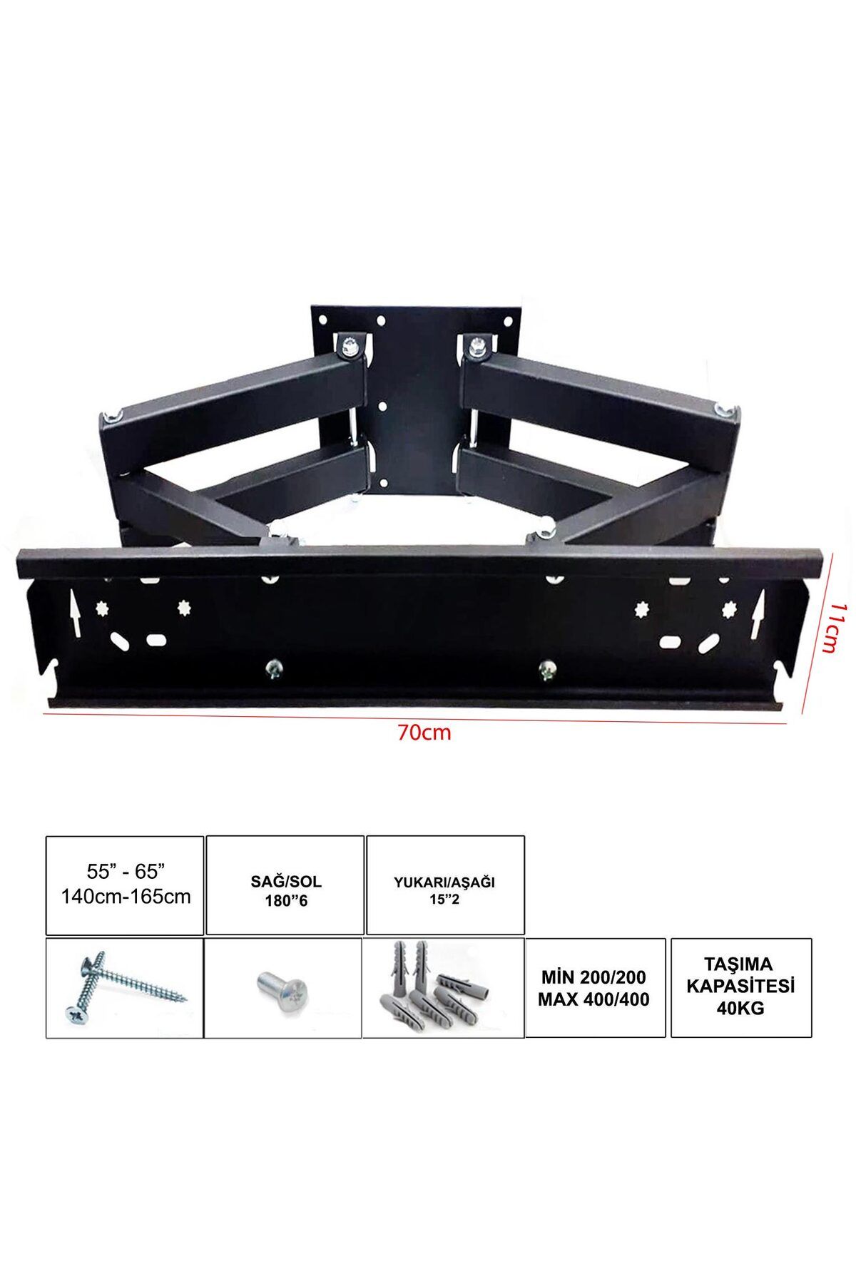 ShopZum 7011 Lcd Askı Aparatı Hareketli 6 Kol 55-65 İNç 140-165Cm