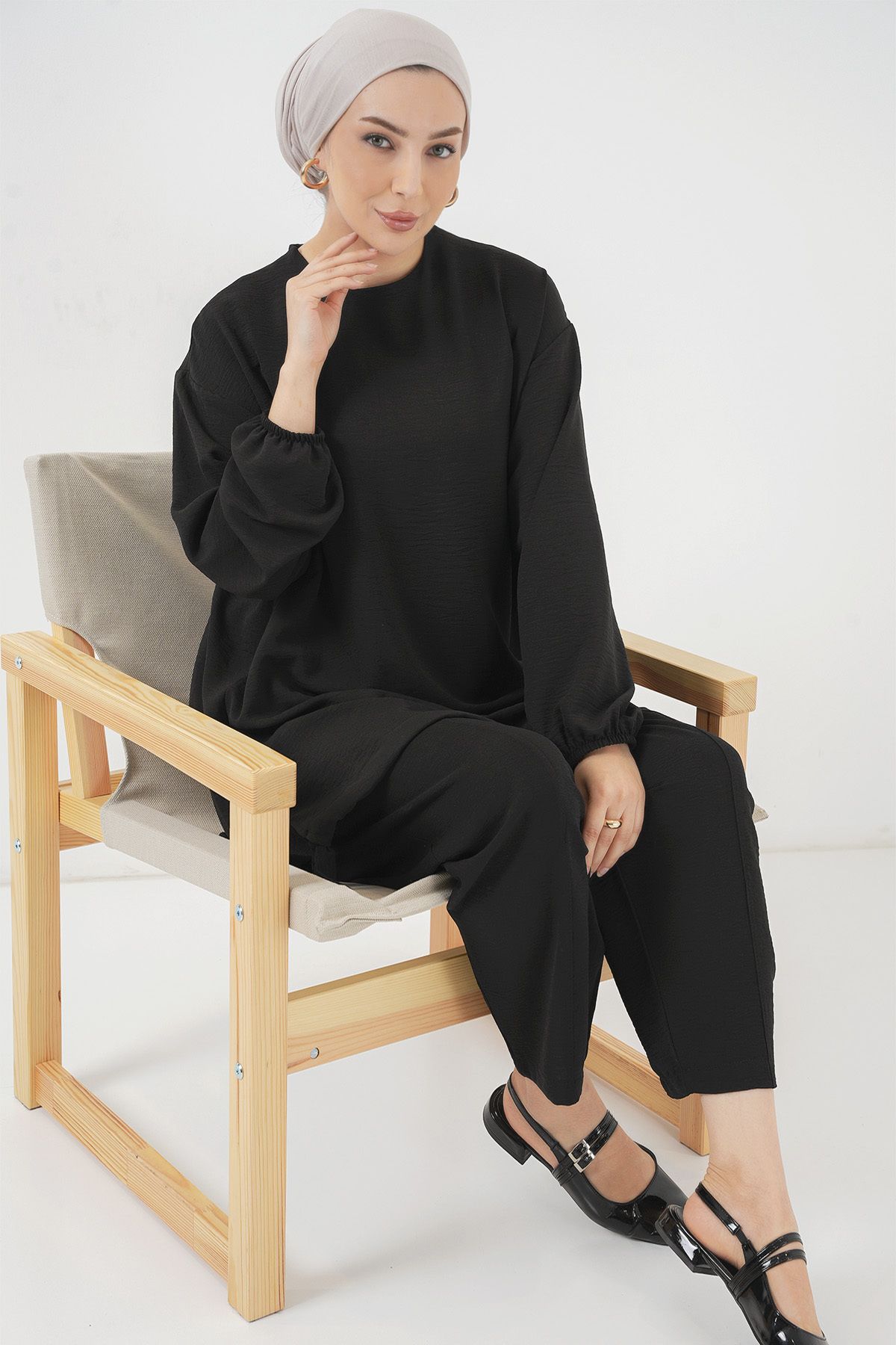 Bigdart-6682 Model Black Tunic and Trousers Set 4