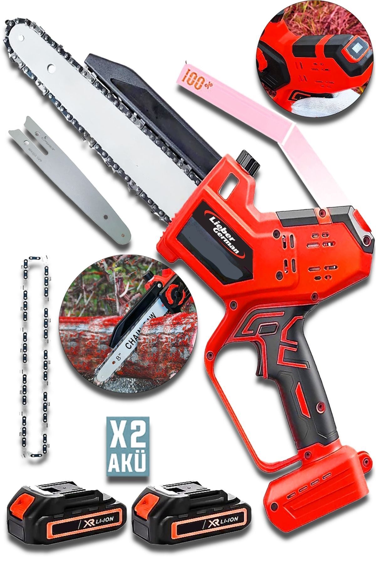 落葉樹 endoman. Lieber German Alman Red Otomatik Yağlamalı 21v Dijital Ekran 20cm