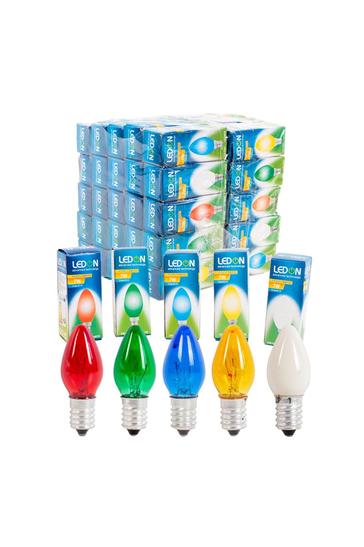Serero Ld-1407r 7 Watt Tek E14 Duy (COLOUR) Renkli Parfüm Ampul (50LİK KUTU)