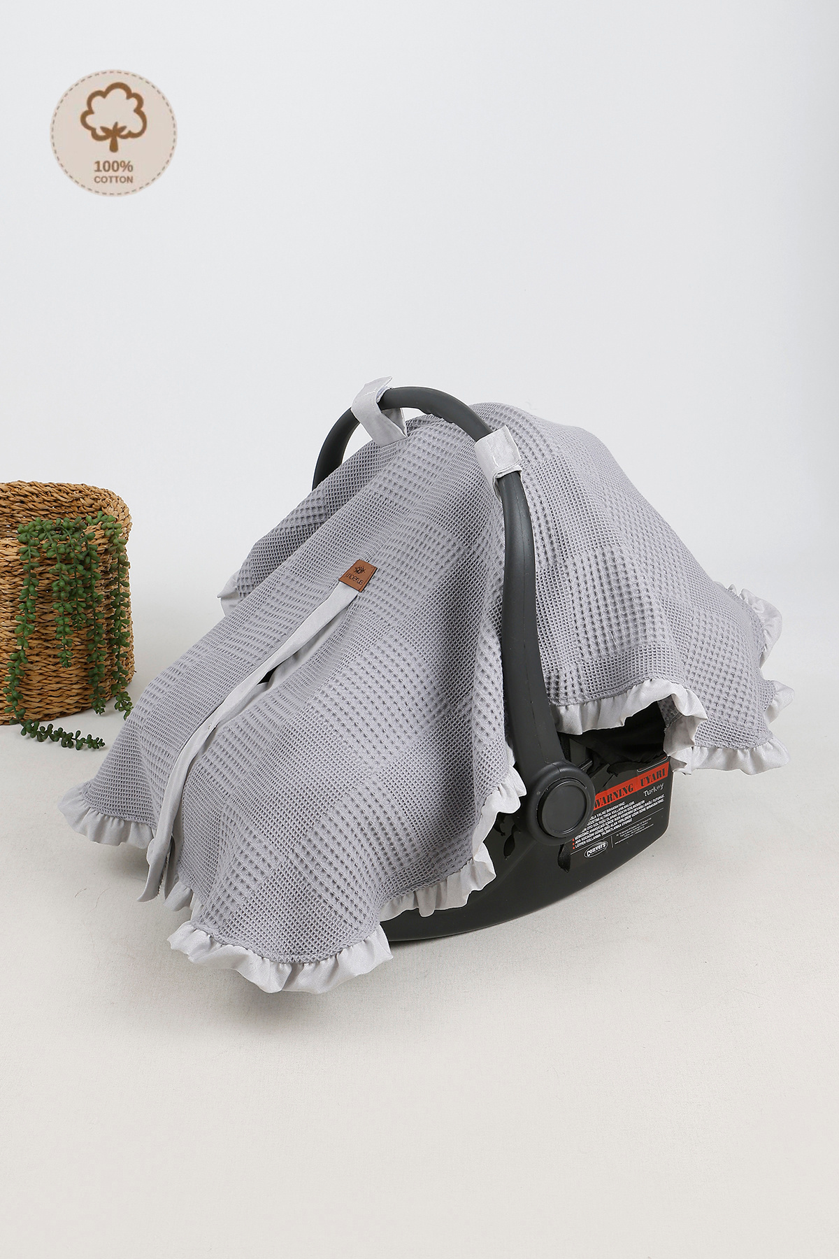 JUNİPERUS Fırfırlı 2'li Pike Bebek Puset Örtüsü ve Puset Minderi Ortopedik Bel Destekli fotoğrafı 2 (önizleme)