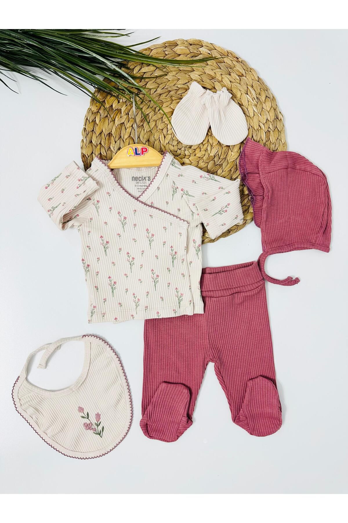 Alpbebe Ottawa 5li Yenidoğan set - Mürdüm