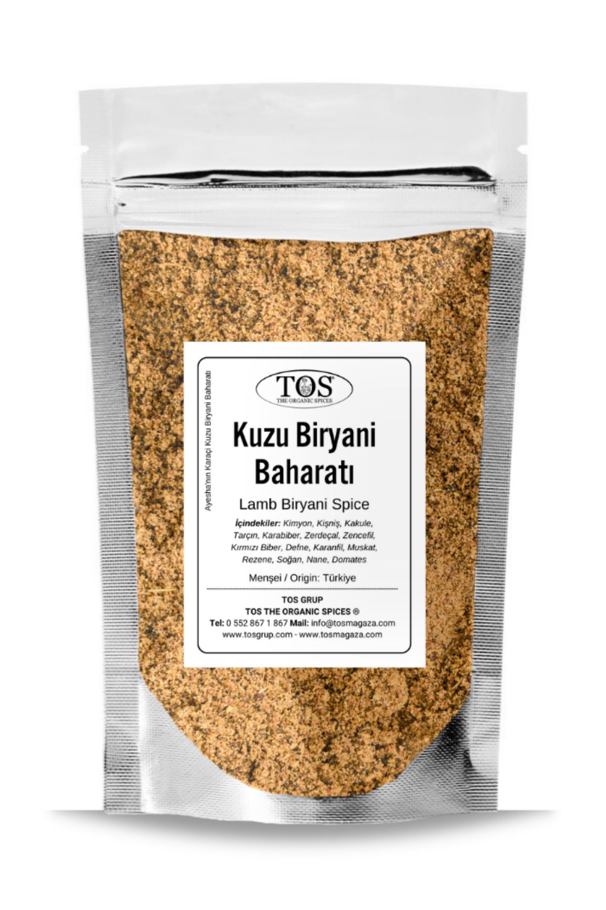 TOS The Organic Spices Ayesha'nın Karaçi Kuzu Biryani Baharatı 500 gr Ayesha's Karachi Lamb Biryani Spice