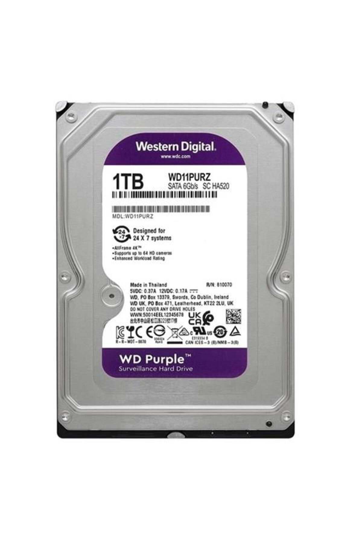 WESTERN DIGITAL WD 1TB PURPLE WD11PURZ 64MB 5400RPM SATA-3 GÜVENLİK DİSKİ