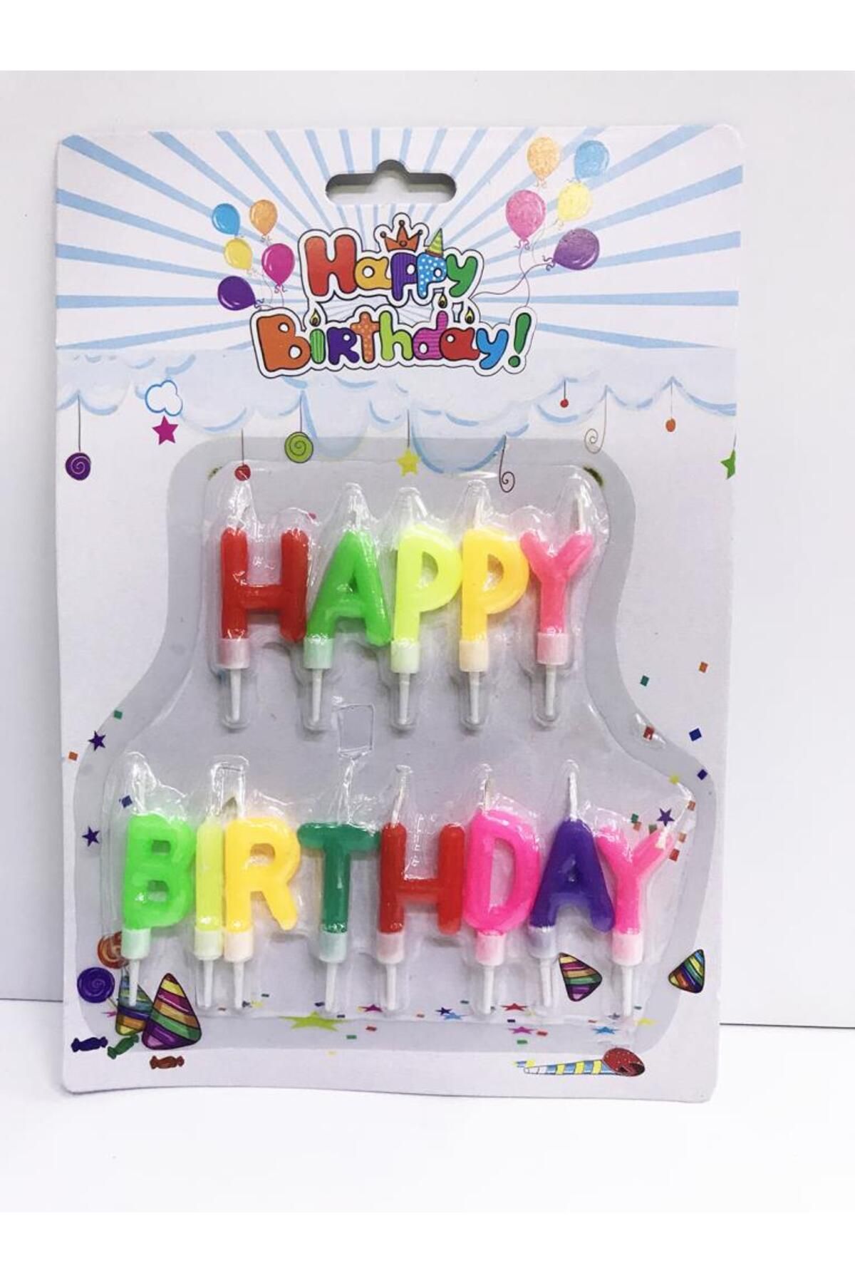 just cheap store Happy Birthday Yazılabilen Rengarenk Doğum Günü Mumu