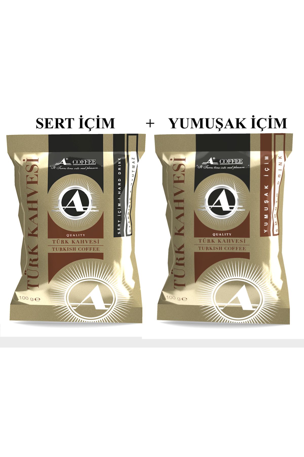 A Coffee Sert İçim ACOFFEE Türk Kahvesi +Yumuşak İçim ACOFFEE Türk Kahvesi / 100 gr X 2 Adet